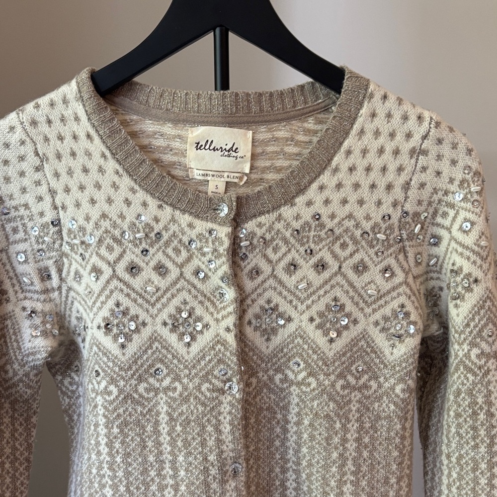 Women's Sparkly Cream Sweater